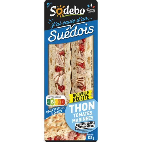 Sodebo Sandwich suédois thon tomate 135g