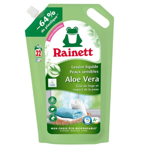 Rainett Lessive Liquide Peaux sensibles Aloe Vera 1,65L