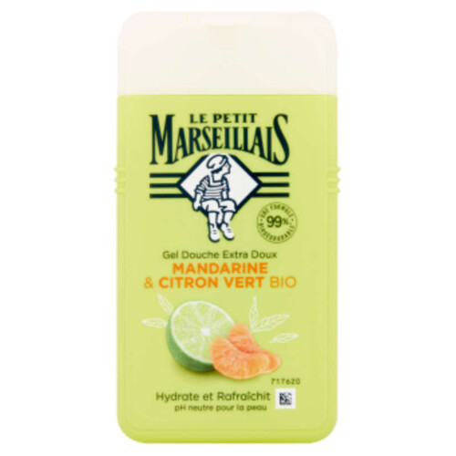 Le Petit Marseillais Gel Douche Extra Doux Mandarine, Citron Vert Bio 250ml