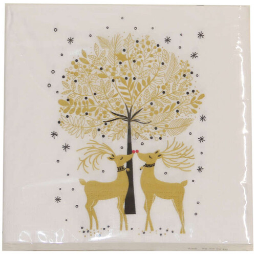 Lot de 20 serviettes Cerfs Or 33x33cm