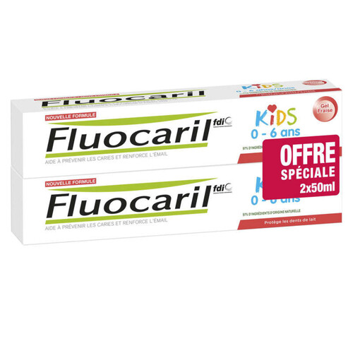 [Para] Fluocaril Dentifrice Kids 0-6 ans Fraise Lot 2x50ml