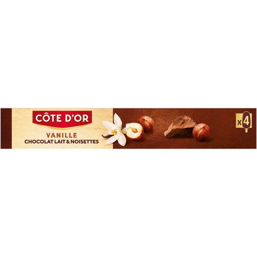 Côte d'Or 4 Bâtonnets Vanille Chocolat Lait Noisette 260g