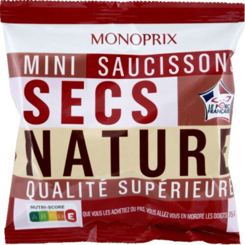 Monoprix Mini Saucissons Secs Nature 75G