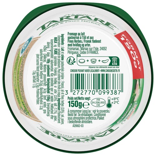 Tartare l’Original  Ail & fines Herbes Pot 150g