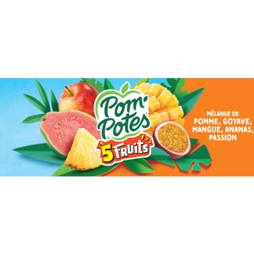Pom'potes Compote multifruits tropical Le pack de 4x90g