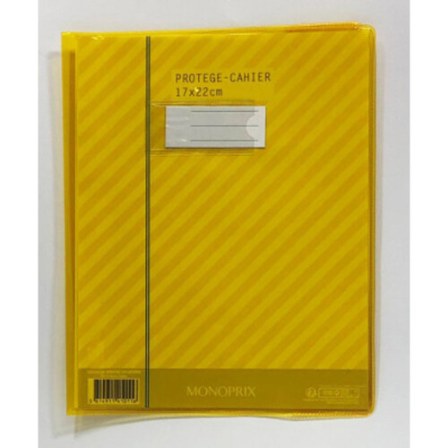 Monoprix Maison Protège cahier jaune 17x22cm