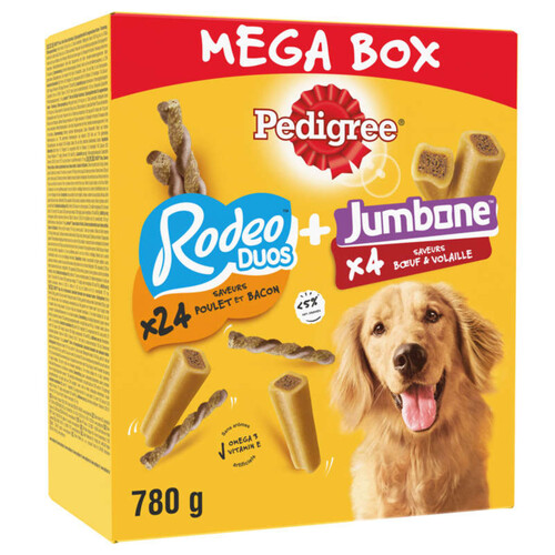 Pedigree Mega Box Jumbone + Rodeo Friandises Pour Chien 780G