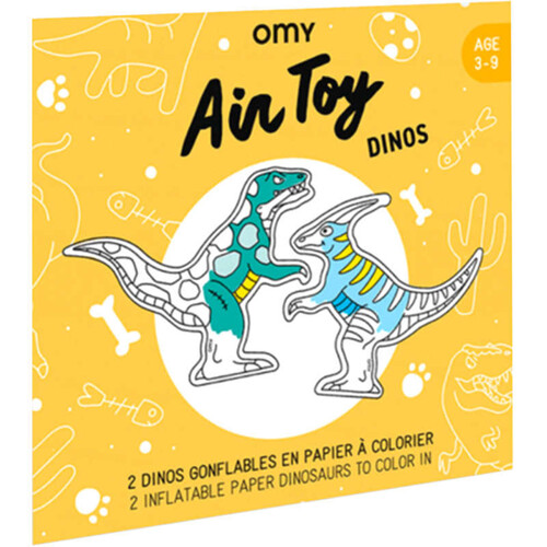 Omy dinos gonflables en papier à colorier