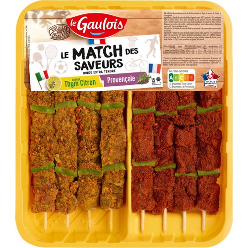 Le gaulois Brochettes dinde Le Match des saveurs France-Italie 760g