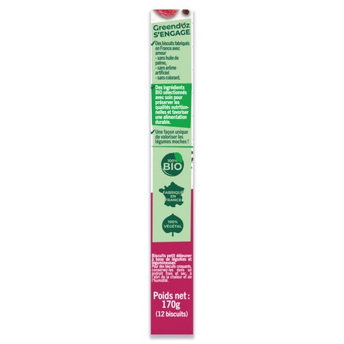 Greendoz Biscuits Petit Déjeuner Et Goûter Chocolat Betterave Et Fruits Rouges 170g