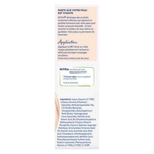 Nivea Crème De Teint 6 En 1. Clair, Enrichie En Pigments Minéraux Et En Beurre De Karité. 50ml