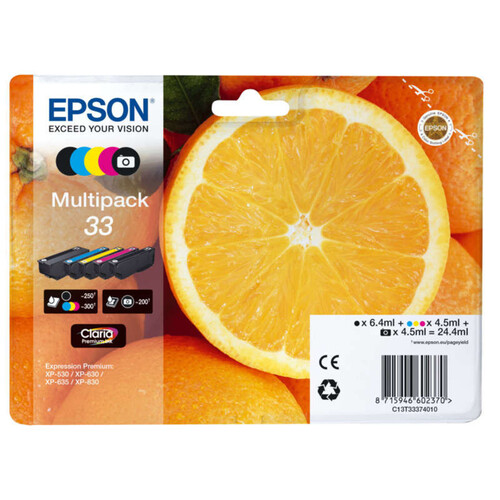 Epson Cartouches D'Encres Noire Et Couleurs N°T33