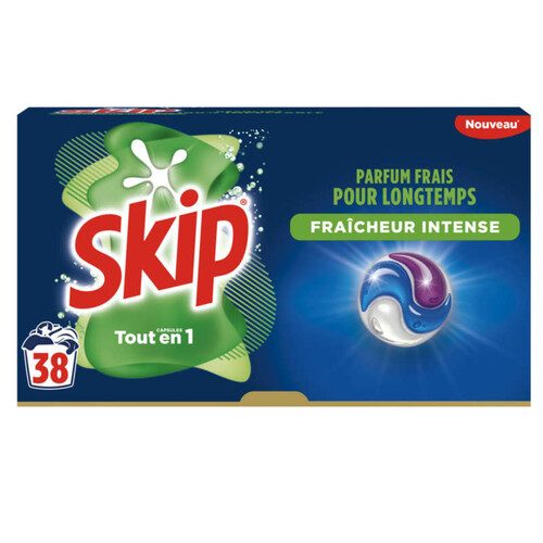 Skip Skip Lessive Capsules 3-En-1 Fraîcheur Intense X38