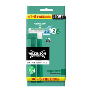 Wilkinson Extra Essential 2 Sensitive Rasoirs 10+5 Gratuit