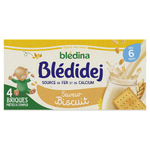 Blédina Bledidej Lait et Céréales Saveur Biscuit dès 6 Mois 4x250ml