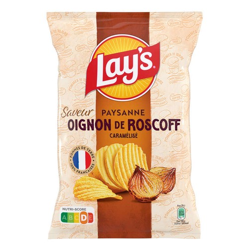 Lay's Chips Paysanne Saveur Oignons de Roscoff Caramélisés 120g