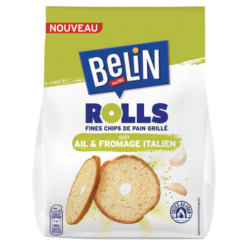 Belin Biscuits Apéritifs Chips Fines de Pain grillé Ail & Fromage 150g