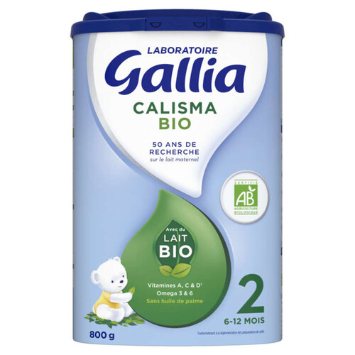 Gallia Lait en poudre 2ème âge de 6 à 12 mois, Bio 800g