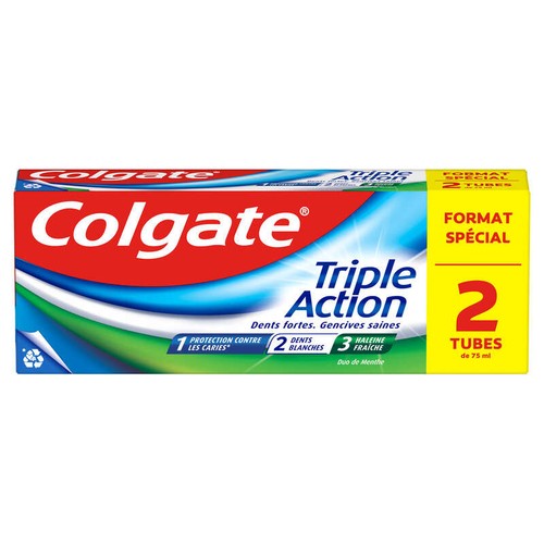 Colgate Dentifrice Triple Action  2x75ml