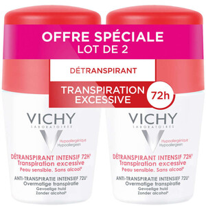 [Para] Vichy Détranspirant Intensif 72H Transpiration Excessive Roll On Lot 2x50ml