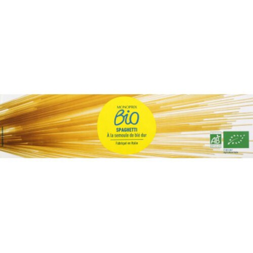 Monoprix bio spaghetti à la semoule de blé dur 500g