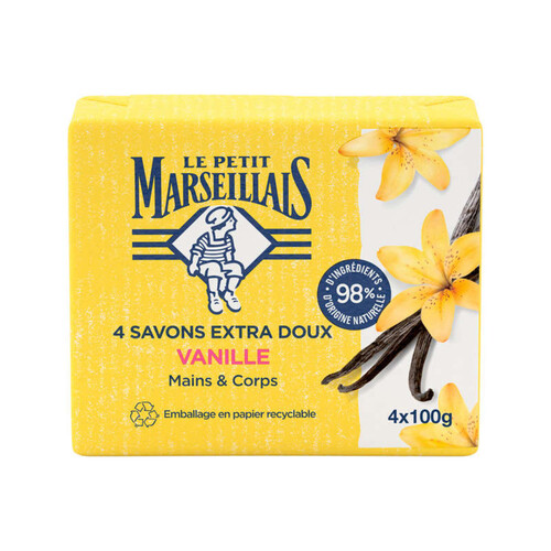 Le Petit Marseillais Savon Extra Doux Vanille 4x100g
