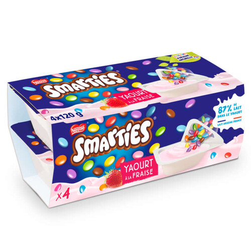 SMARTIES Yaourts pour enfants fraise 4 x 120g