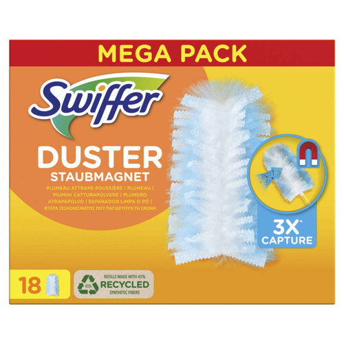 Swiffer Duster Plumeau Attrape & Retient Recharges Dépoussiérantes 18x