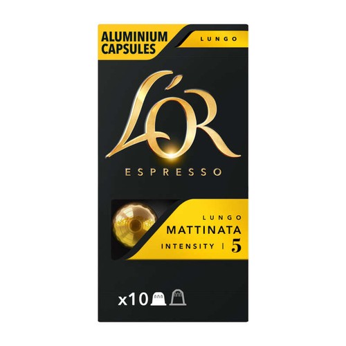 L'Or Espresso Café Lungo Mattinata intensité 5 x10 capsules 52g