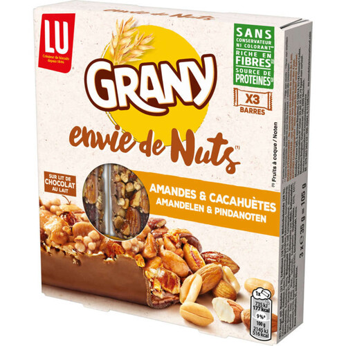 Grany envie de nuts barre de cacahuète amandes 105g