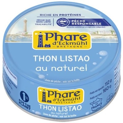 Phare d'Eckmühl Thon Listao au Naturel 160g
