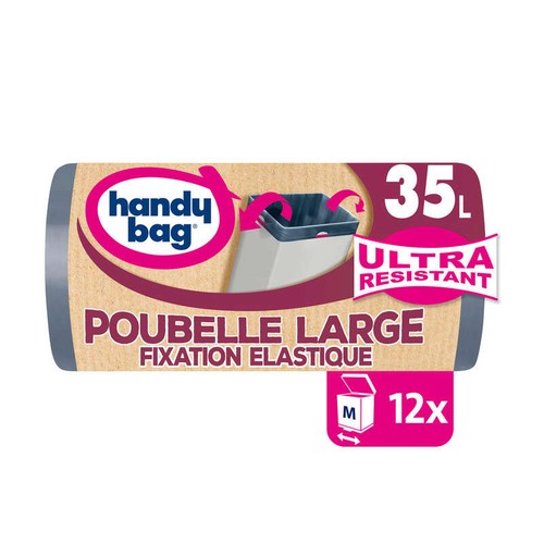 Handy Bag Sacs poubelle 100% plastique recyclé, 12x35L