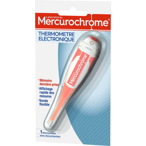 Mercurochrome Thermomètre Électrique Avec Étui Protecteur