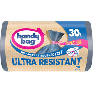 HANDY BAG Sacs poubelle haute à fixation élastique 20/30l 15 sacs