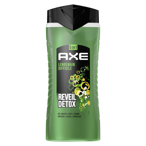 Axe Gel Douche Corps Visage Lendemain Difficile Réveil Détox 400ml