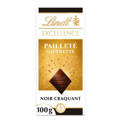 Lindt Excellence Pailleté Gaufrette Noir Craquant 100g