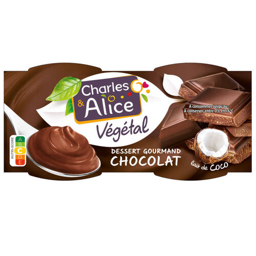 Charles & Alice Dessert Gourmand au Chocolat et au Lait de Coco 2x110g