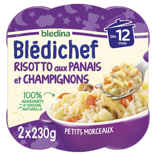 Bledina Bledichef Risotto Aux Panais Et Champignons 2X230G Dès 12 Mois