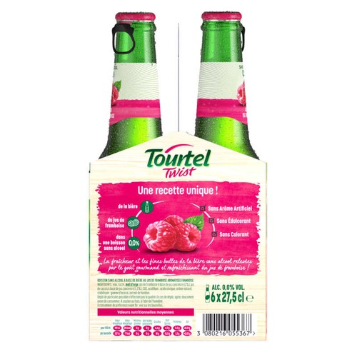 Tourtel Twist Bière sans Alcool au Jus de Framboise 6x27,5cl