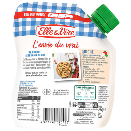 Elle & Vire Spécialité Fromagère au Fromage Blanc 342g