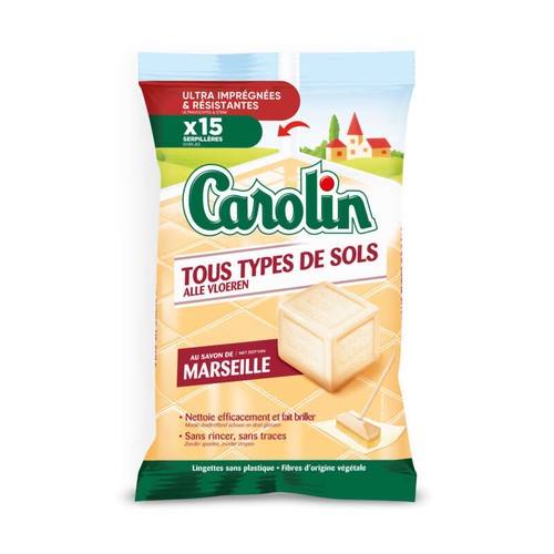 Carolin Lingettes sol Savon de Marseille x15