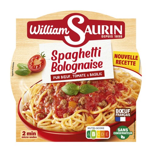 William Saurin Spaghetti Bolognaise bœuf tomate & basilic 300g