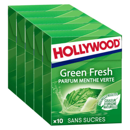 Hollywood Green Fresh Chewing-gum Menthe Verte sans sucres 70g