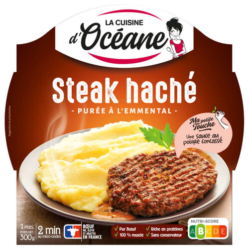 La Cuisine D'Océane Steak Haché & Purée à L'Emmental 300g