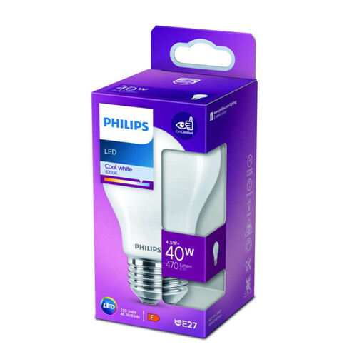 Philips Ampoule LED Standard E27 40W Blanc Froid Dépolie