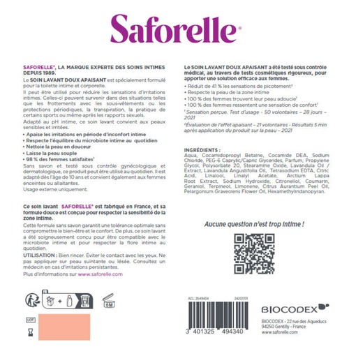 [Para] Saforelle Soin Lavant Doux Duo 2x500ml