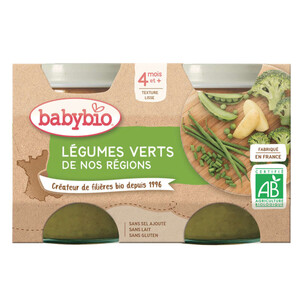 Babybio petits pots légumes verts 2x130g