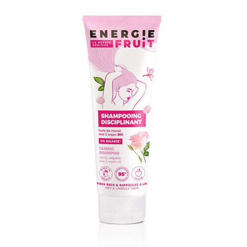 Energie Fruit Shampooing Sans Sulfate - Cheveux Difficile À Lisser - Rose Et Huile D'Argan Bio 250Ml