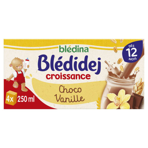 Bledina Bledidej Croissance Choco Vanille Dès 12 mois 4x250ml
