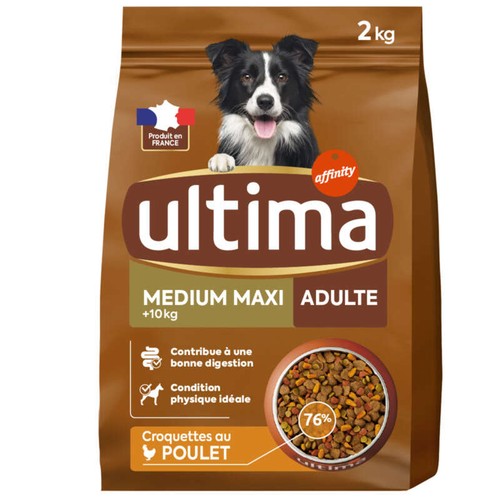 Ultima Croquettes au poulet pour chien medium maxi adulte 2kg